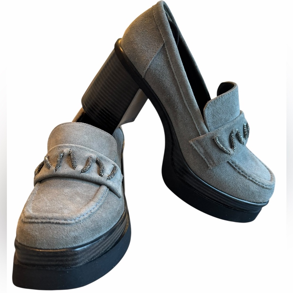 Pelinin Ayakkabıları PİAZZA GRAY SUEDE HEELS MAKOSEN Platform Size 38